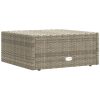 6 pcs conjunto lounge de jardim c/ almofadões vime PE cinzento - Image 11