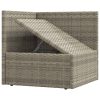 8 pcs conjunto lounge de jardim c/ almofadões vime PE cinzento - Image 7