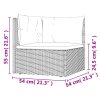 8 pcs conjunto lounge de jardim c/ almofadões vime PE cinzento - Image 10