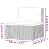 8 pcs conjunto lounge de jardim c/ almofadões vime PE cinzento - Image 11