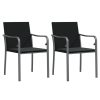 3 pcs conjunto de jantar p/ jardim c/ almofadões vime PE e aço - Image 4