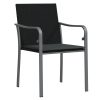 3 pcs conjunto de jantar p/ jardim c/ almofadões vime PE e aço - Image 5