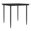 3 pcs conjunto de jantar p/ jardim c/ almofadões vime PE e aço - Image 6