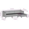 6 pcs conjunto lounge de jardim c/ almofadões vime PE cinzento - Image 8