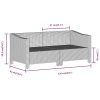 6 pcs conjunto lounge de jardim c/ almofadões vime PE cinzento - Image 9