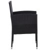 7 pcs conjunto de jantar para jardim vime PE e aço preto - Image 6