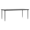 7 pcs conjunto de jantar para jardim vime PE e aço preto - Image 8