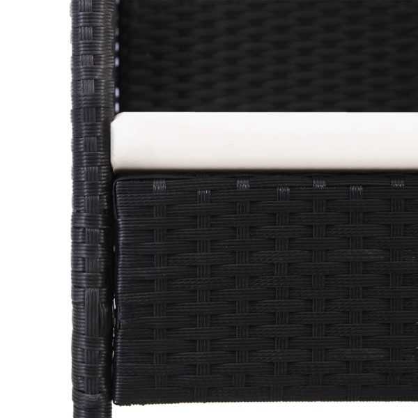 9 pcs conjunto de jantar para jardim vime PE e aço preto - Image 7