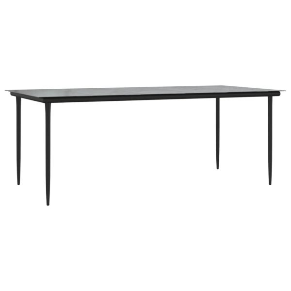 9 pcs conjunto de jantar para jardim vime PE e aço preto - Image 8