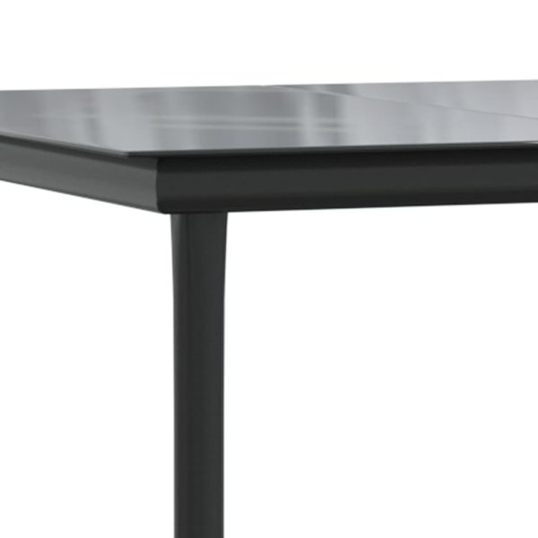 9 pcs conjunto de jantar para jardim vime PE e aço preto - Image 10