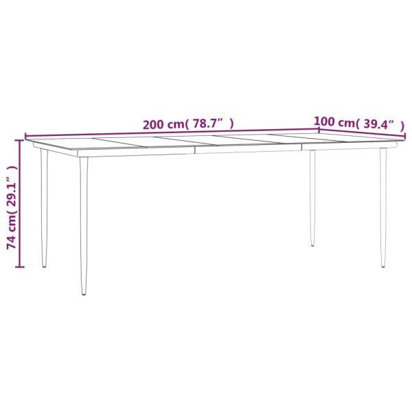 9 pcs conjunto de jantar para jardim vime PE e aço preto - Image 11