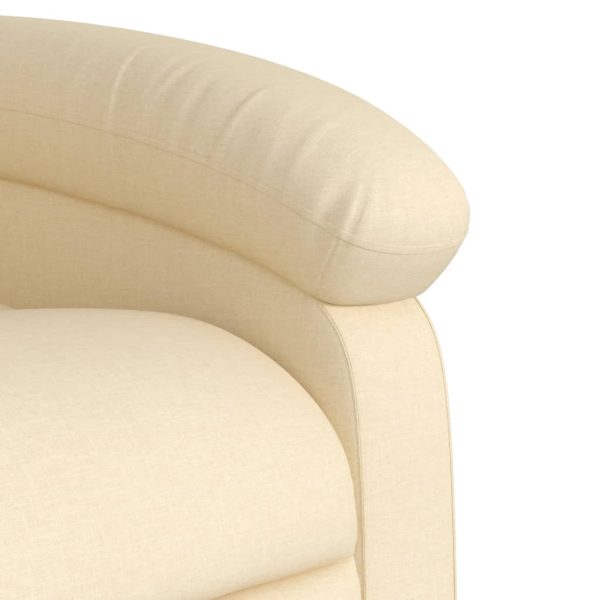 Poltrona de massagens reclinável tecido cor creme - Image 9