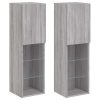 Móveis de TV com luzes LED 2 pcs 30,5x30x102 cm cinzento sonoma - Image 2