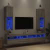 Móveis de TV com luzes LED 2 pcs 30,5x30x102 cm cinzento sonoma - Image 4