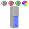 Móveis de TV com luzes LED 2 pcs 30,5x30x102 cm cinzento sonoma - Image 6