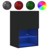 Móveis de TV com luzes LED 2 pcs 40,5x30x60 cm preto - Image 6