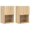 Móveis de TV com luzes LED 2 pcs 40,5x30x60 cm carvalho sonoma - Image 2