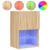 Móveis de TV com luzes LED 2 pcs 40,5x30x60 cm carvalho sonoma - Image 6