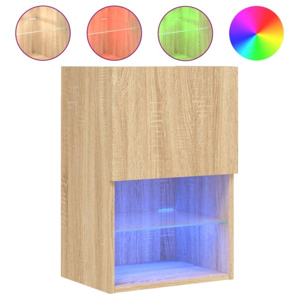 Móveis de TV com luzes LED 2 pcs 40,5x30x60 cm carvalho sonoma - Image 6