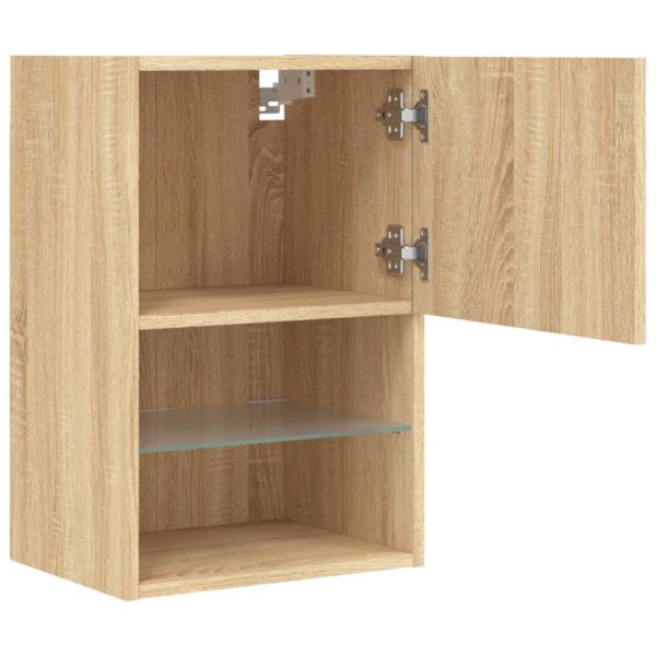 Móveis de TV com luzes LED 2 pcs 40,5x30x60 cm carvalho sonoma - Image 8