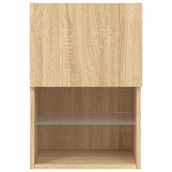 Móveis de TV com luzes LED 2 pcs 40,5x30x60 cm carvalho sonoma - Image 9