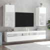 Móveis de TV com luzes LED 2 pcs 40,5x30x90 cm branco - Image 3
