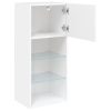 Móveis de TV com luzes LED 2 pcs 40,5x30x90 cm branco - Image 8