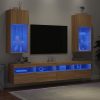 Móveis de TV com luzes LED 2 pcs 40,5x30x90 cm carvalho sonoma - Image 4