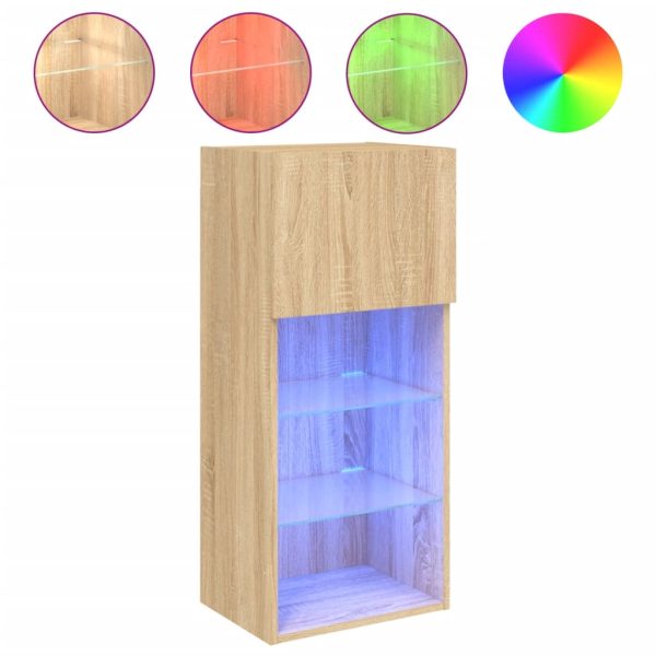 Móveis de TV com luzes LED 2 pcs 40,5x30x90 cm carvalho sonoma - Image 6