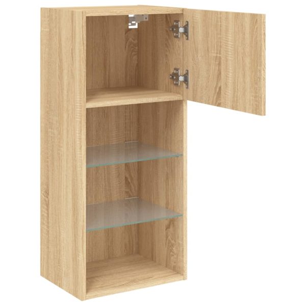Móveis de TV com luzes LED 2 pcs 40,5x30x90 cm carvalho sonoma - Image 8
