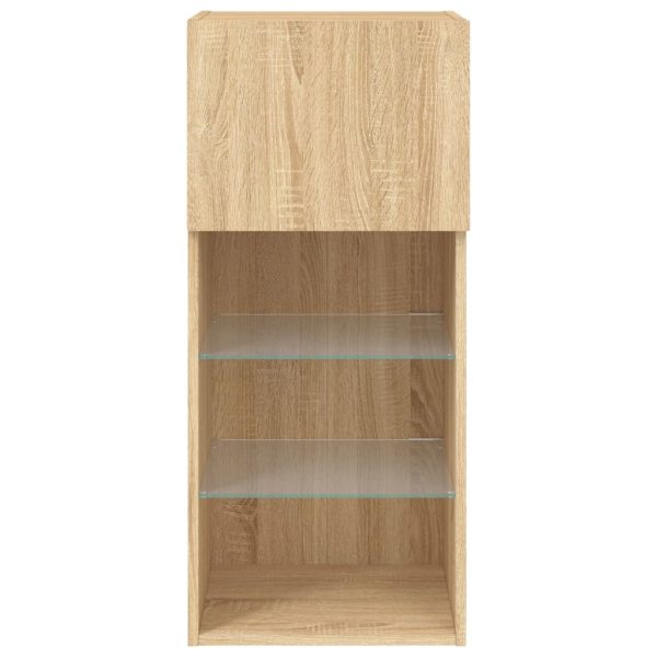 Móveis de TV com luzes LED 2 pcs 40,5x30x90 cm carvalho sonoma - Image 9