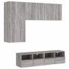 4 pcs móveis de parede p/ TV derivados de madeira cinza sonoma - Image 2