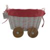 CESTA DE MIMBRE EN FORMA DE CARRITO ROSA - Image 2