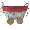 CESTA DE MIMBRE EN FORMA DE CARRITO ROSA - Image 3