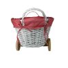CESTA DE MIMBRE EN FORMA DE CARRITO ROSA - Image 4