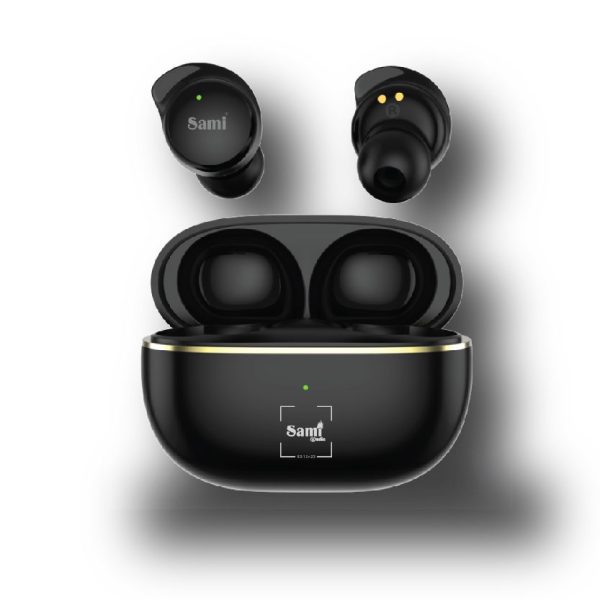 AURICULAR SAMI MINI DOTS SILICONA TWS 30mAh C/CARG. 200mAh NEGRO