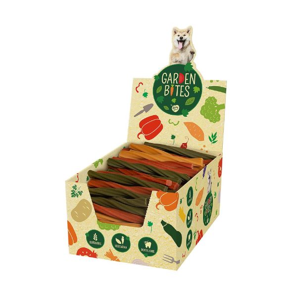 DUVO GARDEN BITES VEGGIE DENTAL TWISTERS (CAJA T-L 16 CM 30 GR ( 135 UNI ))
