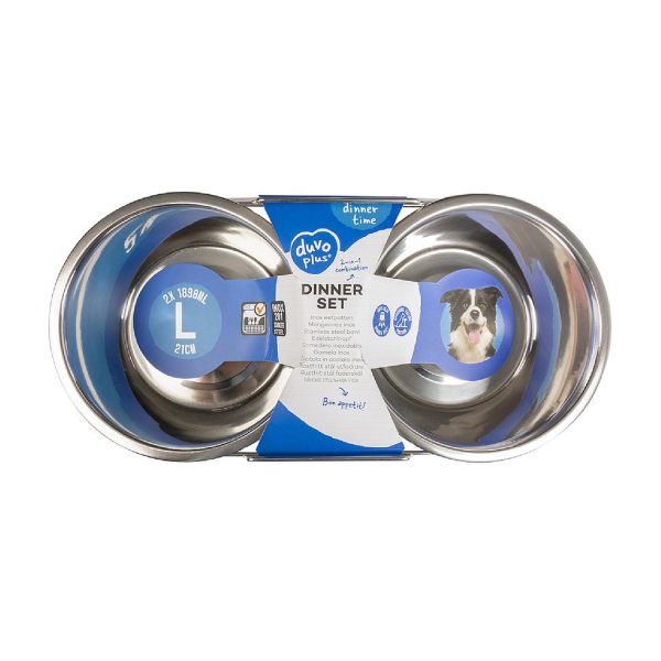 DUVO SOPORTE CON COMEDEROS ACERO (21 CM 1890 ML)