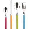 CONJUNTO DE TALHERES DE AÇO INOXIDÁVEL 24 PCS COM CABO DE POLIPROPILENO MULTICOLOR- ENERGY