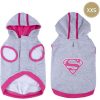 CAMISOLA DE CÃO XXS ALGODÃO SUPER-HOMEM CINZA