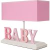 LÁMPARA DE SOBREMESA CON MDF, ROSA, BABY ANCHA, COLECCIÓN VOLGA, 31X12X28, CASQUILLO E 27 MAX 60 W