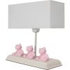CANDEEIRO DE MESA EM MDF, ROSA, COLEÇÃO VOLGA, 26X12X28, CASQUILHO E 27 MAX 60 W