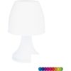 CANDEEIRO DE MESA LED WIRELESS BRANCO COM MUDANÇA DE COR RGB H.27CM