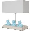 CANDEEIRO DE MESA EM MDF, AZUL, COLEÇÃO VOLGA, 26X12X28, CASQUILHO E 27 MAX 60 W