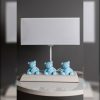 CANDEEIRO DE MESA EM MDF, AZUL, COLEÇÃO VOLGA, 26X12X28, CASQUILHO E 27 MAX 60 W - Image 3