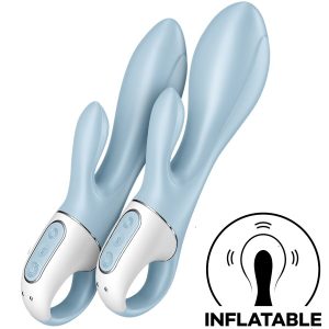 SATISFYER - BOMBA DE AR BUNNY 1 COELHO INFLÃVEL VIBRADOR AZUL
