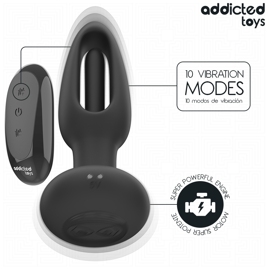 ADDICTED TOYS - PLUG ANAL CON LENGUA VIBRADORA Y CONTROL REMOTO - Image 5