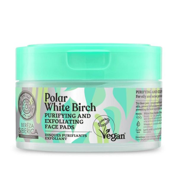 NATURA SIBERICA BEREZA POLAR WHITE BIRCH DISCOS EXFOLIANTES 20UN