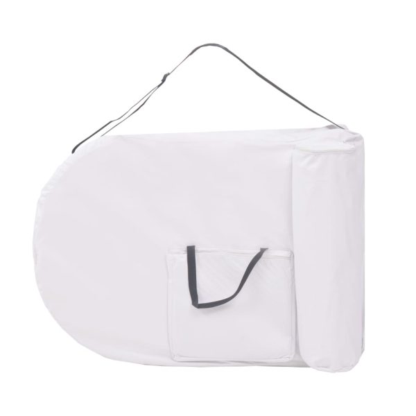 Mesa de massagem dobrável c/ 2 rolos 4cm espessura oval branco - Image 5