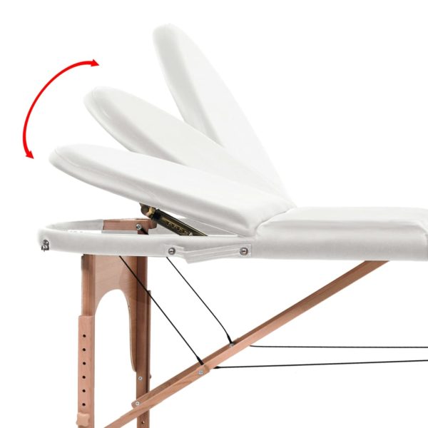 Mesa de massagem dobrável c/ 2 rolos 4cm espessura oval branco - Image 9